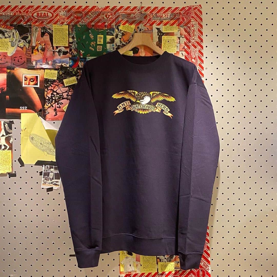 のインスタグラム：「＜ANTIHERO SKATEBOARDS＞ Mens BASIC EAGLE CREW NECK SWEAT ¥8,000+TAX Item No.11-13-4292 BEAMS JAPAN 2F ☎︎03-5368-7317 @beams_japan #antiheroskateboards  #beams #beamssurfandsk8 #beamsjapan #beamsjapan2nd Instagram for New Arrivals Blog for Recommended Items」