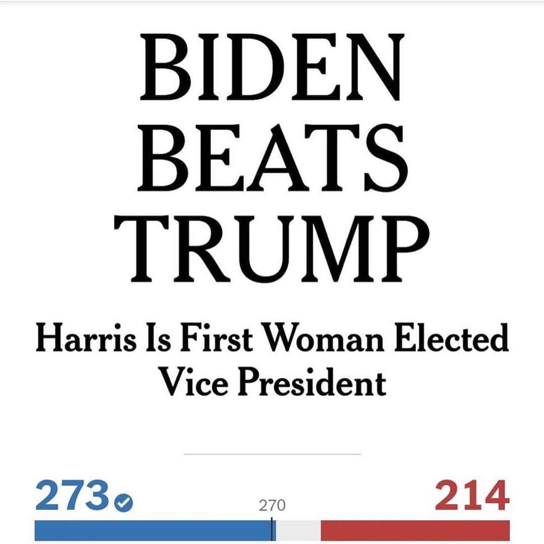 セリタ・エバンクスのインスタグラム：「History has been made #BidenHarris 👏🏽👏🏽👏🏽 🇺🇸 ☮️」