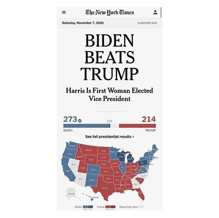 キャロル・ラドジウィルのインスタグラム：「We are going all the way to 306......landslide. Congratulations to America. Congratulations to @joebiden @kamalaharris 🇺🇸」