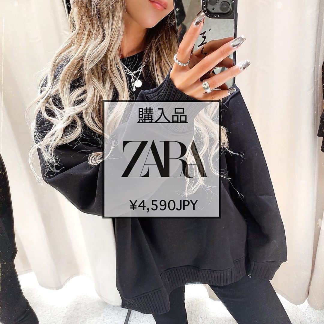 MARIさんのインスタグラム写真 - (MARIInstagram)「@zara オーバーサイズプラッシュスウェットシャツ✔︎ .  160cm Sサイズ着用 .  きれいめカジュアルに使いたかったので オーバーサイズにはしませんでした🙌🏽 .  Sサイズでもゆったりしてるけど 丈感が欲しい方はMか Lがおすすめ！ .  チュニックっぽく着るなら  Lがいいと思います♥︎ .  #zara #zarawomen #zarafashion #zarastyle #zara購入品 #ザラ購入品 #ザラジョ #ザラ #ザラジョコーデ #着画くらぶ #着画倶楽部 #スウェット #スウェットコーデ #ブラックコーデ #秋冬ファッション #カジュアルコーデ #大人カジュアル #きれいめカジュアル #30代ファッション #プチプラ高見えコーデ #高見えコーデ #ゆるだぼ #シンプルコーデ #ラフ #トレンドファッション」11月7日 20時20分 - mar1990_