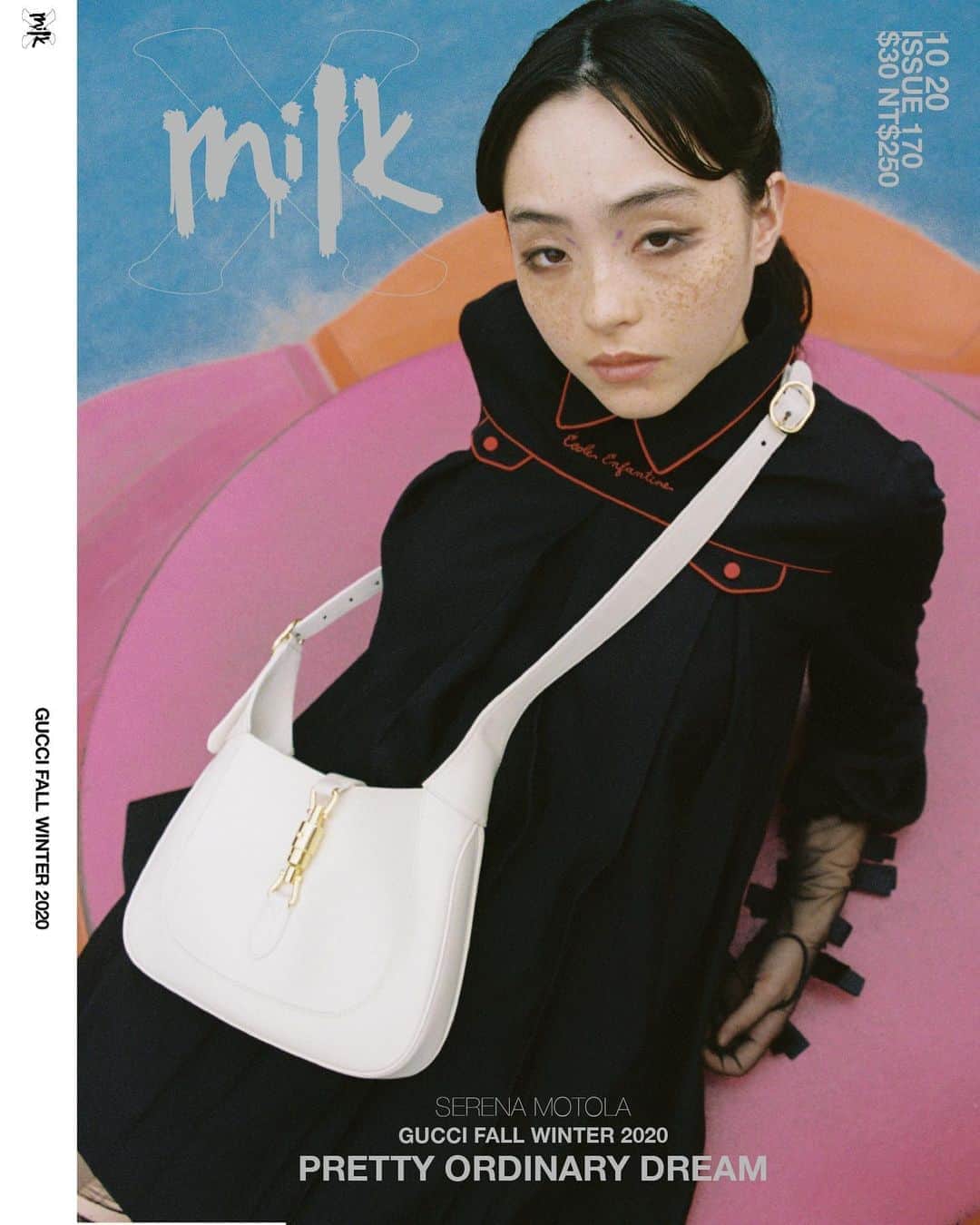 道木 さくら まやのインスタグラム：「Cover story for @milkxhk 💘 cover 1/4  香港のファッション誌MilkXのカバーストーリーを撮影させていただきました！  photo @mayamichi  model @sereeeenam  styling @estermannn  hair&make up @yamamotorisako  wardrobe @gucci   #milkx #milkxhk #guccimane」