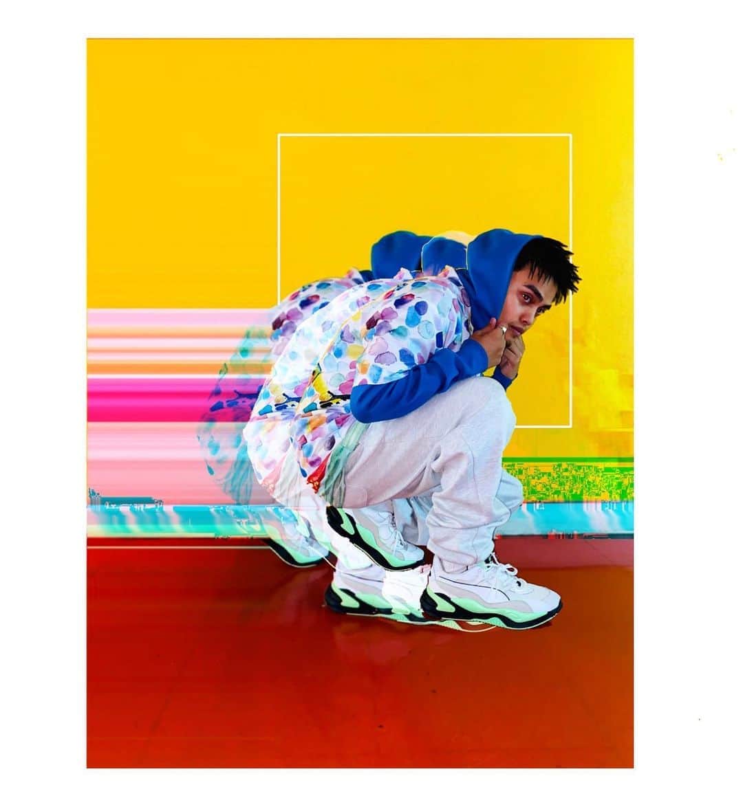 のインスタグラム：「[#REIJINGALLEY] . だから、僕はPUMA . #みたいな写真撮ってみた #スピード感とのハーフ完成 #滋賀NOWありがとうございました #久々のLIVE楽しすぎた #全身PUMAでテンションガン上げ #かわいすぎるぜ #PUMAさん素敵な衣装 #衣装提供ありがとうございました #おかげでPUMAロゴの様に #ステージ駆け回れました #みんなLIVEどうだった #是非感想きかせてね #見てくれた皆さんありがとう #puma #street #instagood @puma @pumajapan @thehundreds」