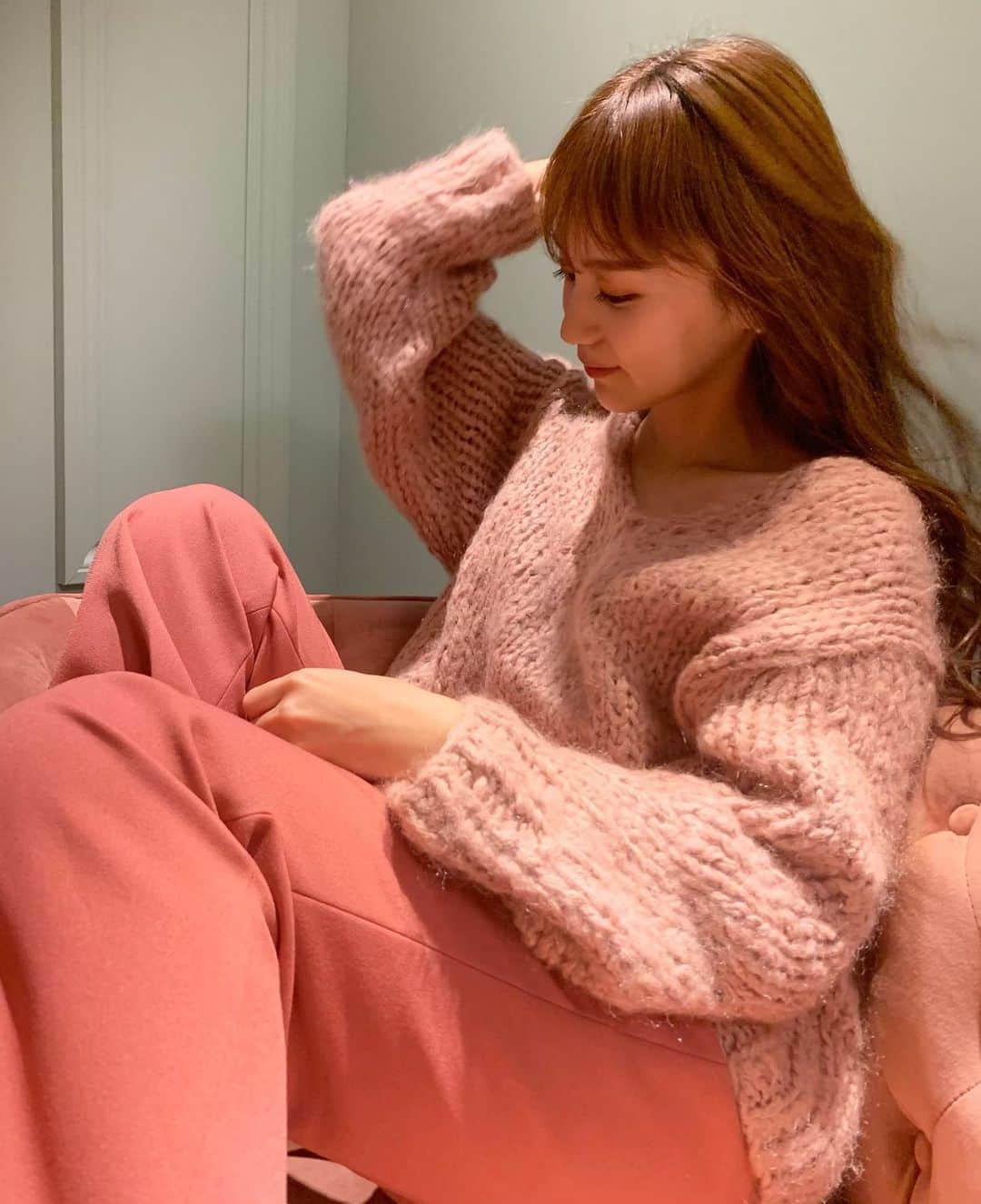宮内ひかるのインスタグラム：「🤍🧸🌷💕 ﻿ ﻿ tops & bottoms / @fray_id   #ピンクコーデ﻿ #frayid﻿」