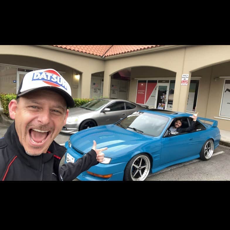 スティーブのインスタグラム：「I went to Miami for the day today and meet up with Kyle and his awesome car  @sfl240sx  Kyle has done so much to help me and the Kid; details of which are coming soon!! Stay tuned!! 本日マイアミまで行って来た！このシルビアはカッコいいと思わない？？」