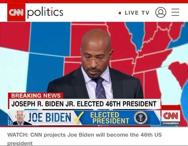 のインスタグラム：「It’s a good day in America! 😢🙌🏽 @vanjones68」