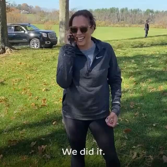 ジャスミン・サンダースのインスタグラム：「YASSSSS!!! I’m crying!!! Such a historic day! Such a beautiful morning! 😩😭🙌🏾 The fight continues! This is only the beginning! I’m going to be screaming ALL day!! #bidenharris2020」