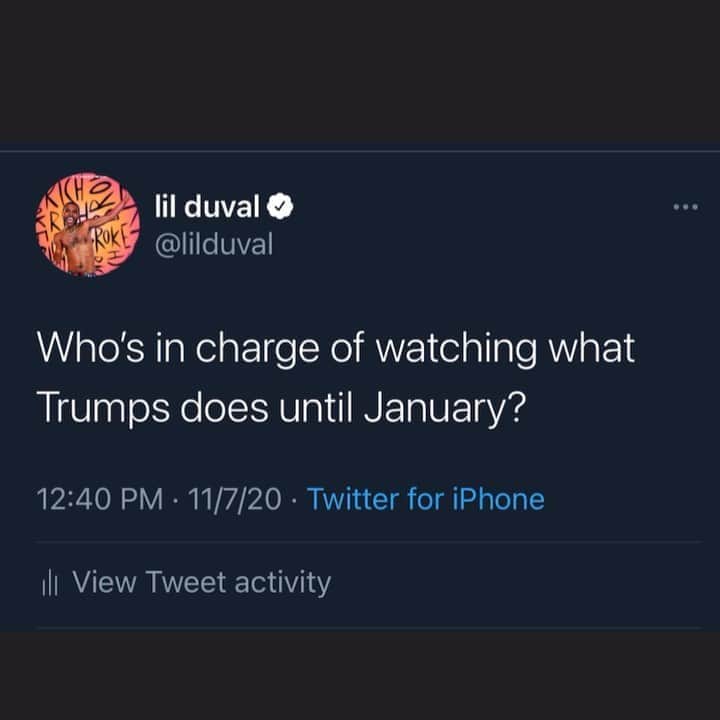 リル・デュヴァルのインスタグラム：「We gotta make sure he don’t sell us to Russia 😂😂😂😂😂😂😂😂 and keep the nuc button away from him」