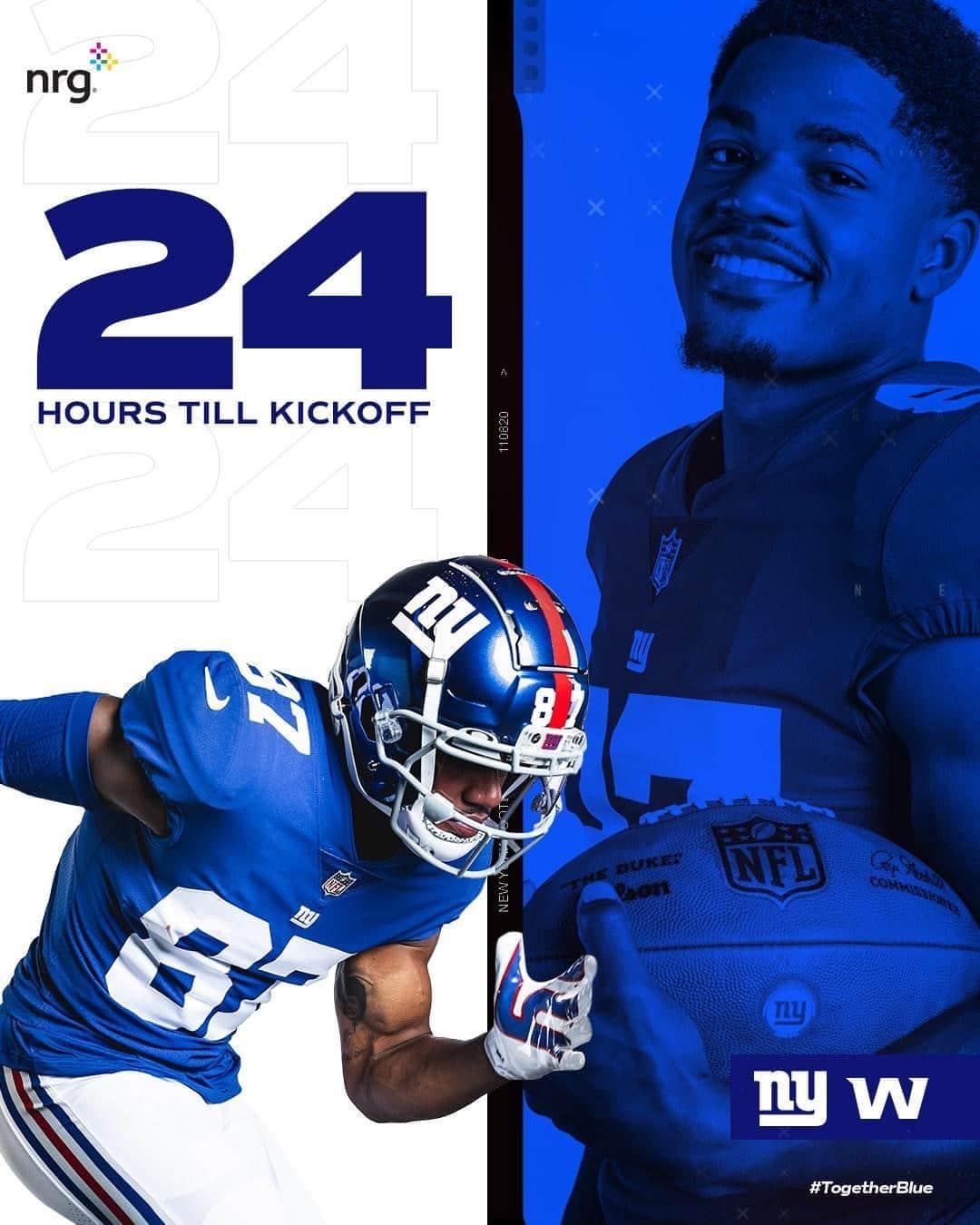 New York Giantsさんのインスタグラム写真 - (New York GiantsInstagram)「24 hours ❗️⁣ ⁣ #TogetherBlue @nrgenergy」11月8日 3時01分 - nygiants