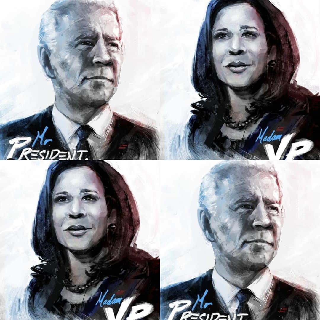 ガソリングラマーさんのインスタグラム写真 - (ガソリングラマーInstagram)「Omg I cant believe it thank you @joebiden @kamalaharris @drbiden @douglasemhoff we won we won we won we won #BidenHarris2020 #PresidentElectJoe #PresidentElectJoeBiden 🎉🎉🎉🎉🎊🎊🎊🥳🥳🥳😭😭😭😭💞💞💞💞🇺🇸🇺🇸🇺🇸🇺🇸🇺🇸🇺🇸🇺🇸🇺🇸#ElectionResults2020 @staceyabrams #democats #BlueWave Amazing & beautiful paintings by @nikkolas_smith #nikkolassmith #bidenharris2020🇺🇸  #BidenHarris2020  #joebiden  #kamalaharris2020  #kamalaharris  #madamvp #PresidentElectJoe  #PresidentElectJoeBiden  #vicepresidentkamalaharris  As a woman I cannot fully express what it means to me to have a woman VP in power #women ✊👊✊👊✊👊✊ thank you 🙏🙏🙏🙏🙏🙏🙏🙌🙌🙌🙌👏👏👏👏👏💅」11月8日 3時01分 - gasolineglamour