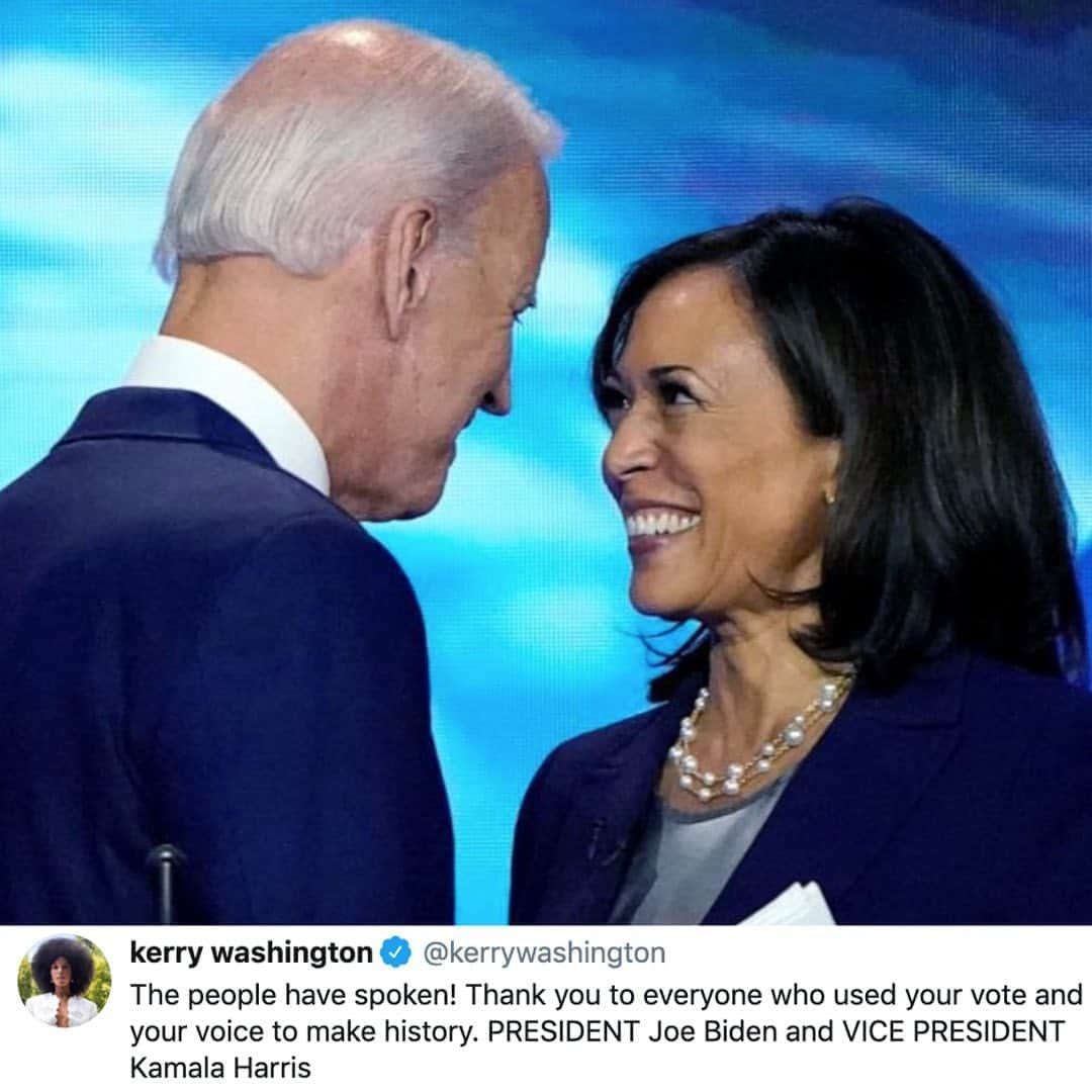 ハリウッド・リポーターさんのインスタグラム写真 - (ハリウッド・リポーターInstagram)「Hollywood celebrates news that #JoeBiden has secured enough electoral college votes to win the 2020 presidential election. More reactions at the link in bio. 🎉」11月8日 3時33分 - hollywoodreporter