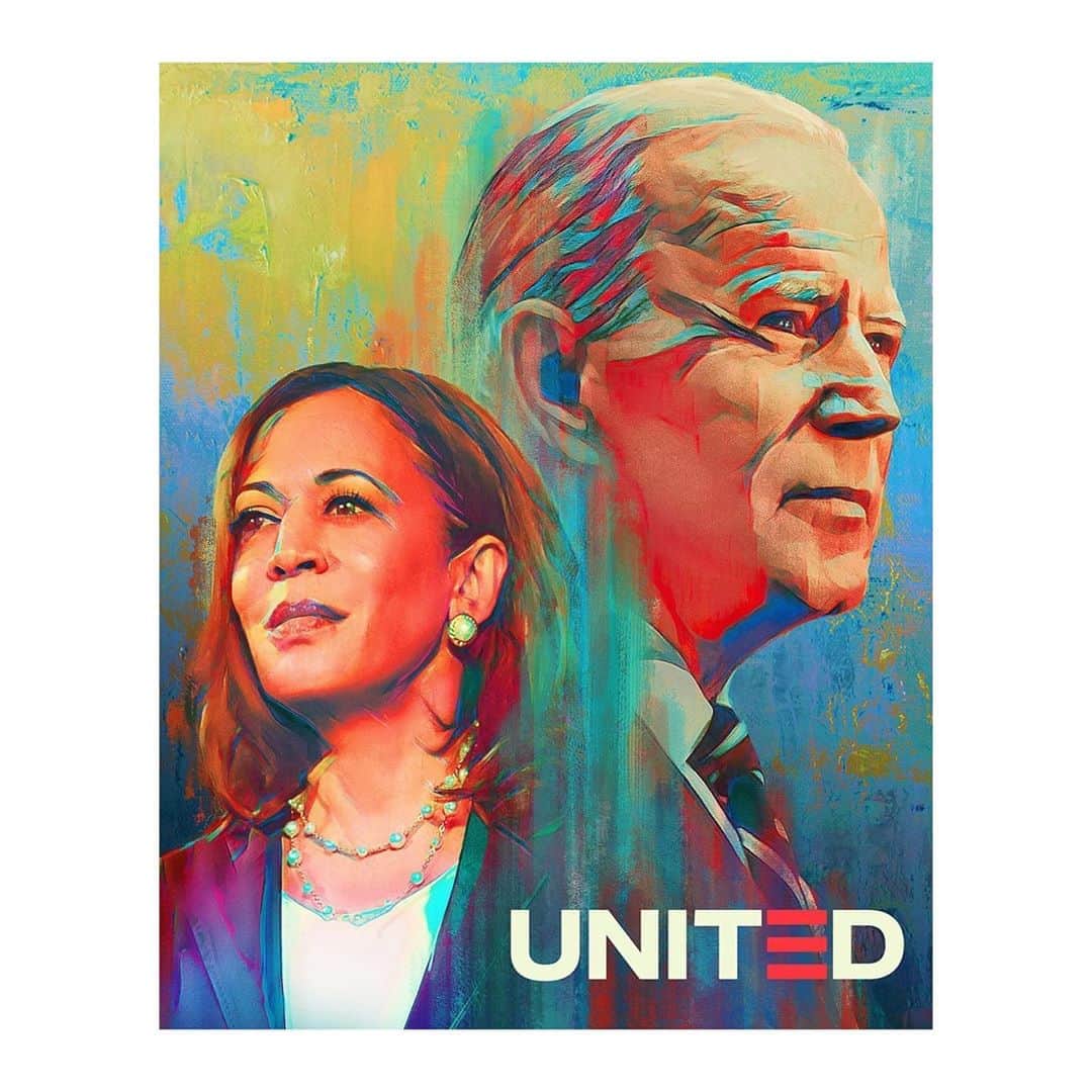 ティーバッグスのインスタグラム：「Congratulations to our president-elect @JoeBiden and our first Black and South Asian female vice president-elect @KamalaHarris! ✨✨✨   Art by @blackmambastudios ⁣」