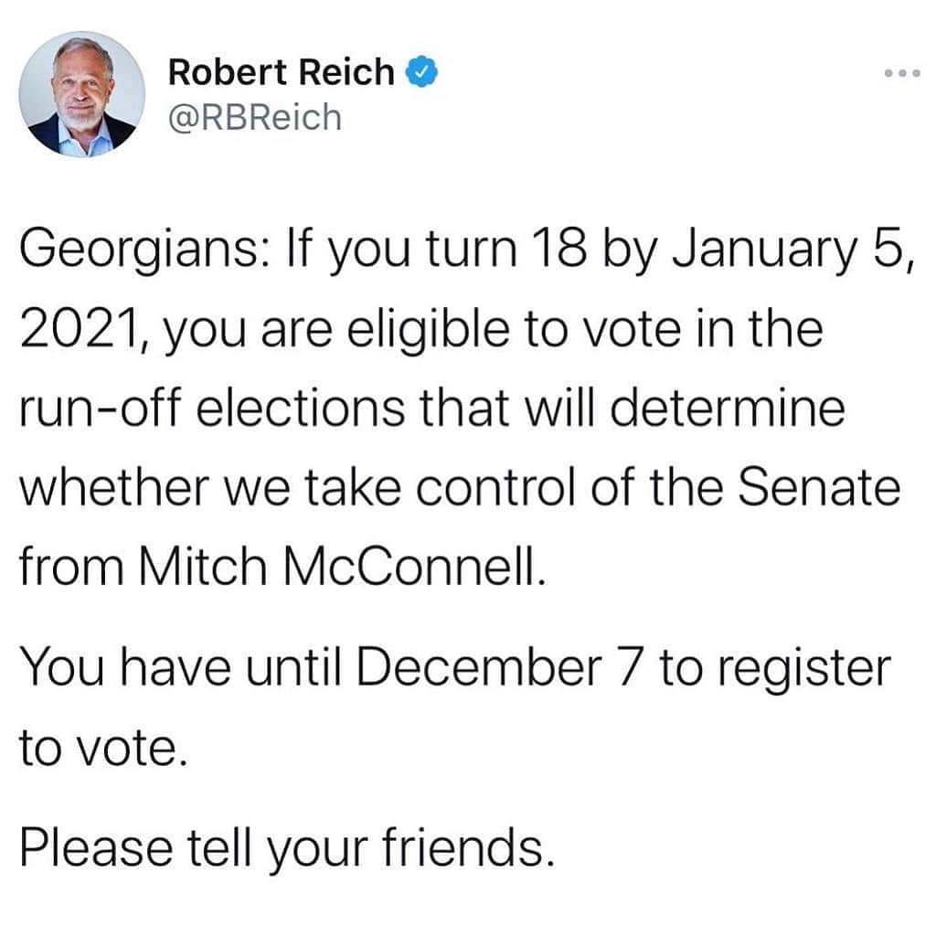のインスタグラム：「Spread the word. #EyesOnThePrize #GeorgiaOnMyMind #FlipTheSenate #GeorgiaRunOff」