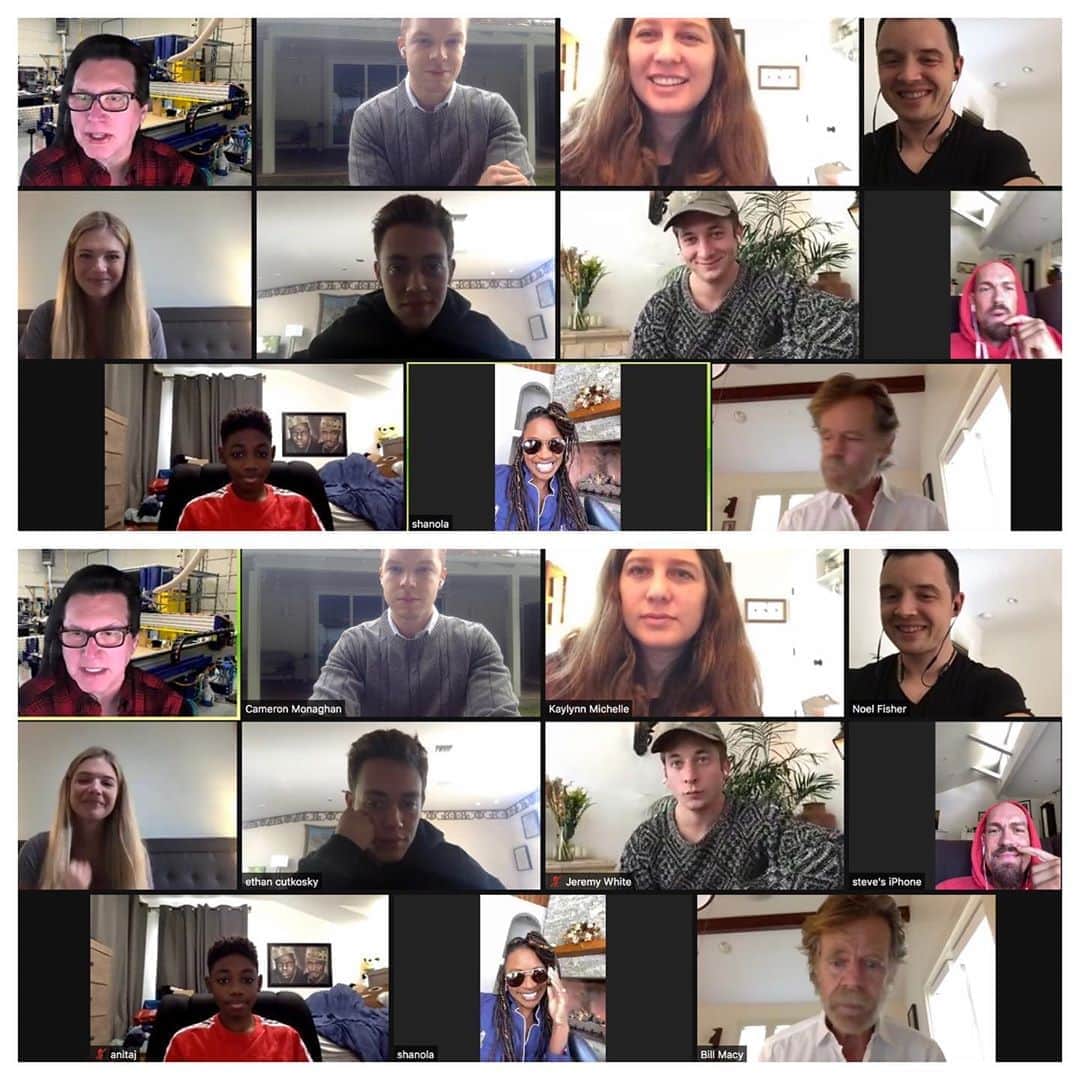 キャメロン・モナガンのインスタグラム：「The Shameless cast chatting with the winners of a charity call benefiting Huntington’s Disease research: Visit @hdsanational for more info or go to hdsa.org  Thanks for organizing, @thisiskateminer.」
