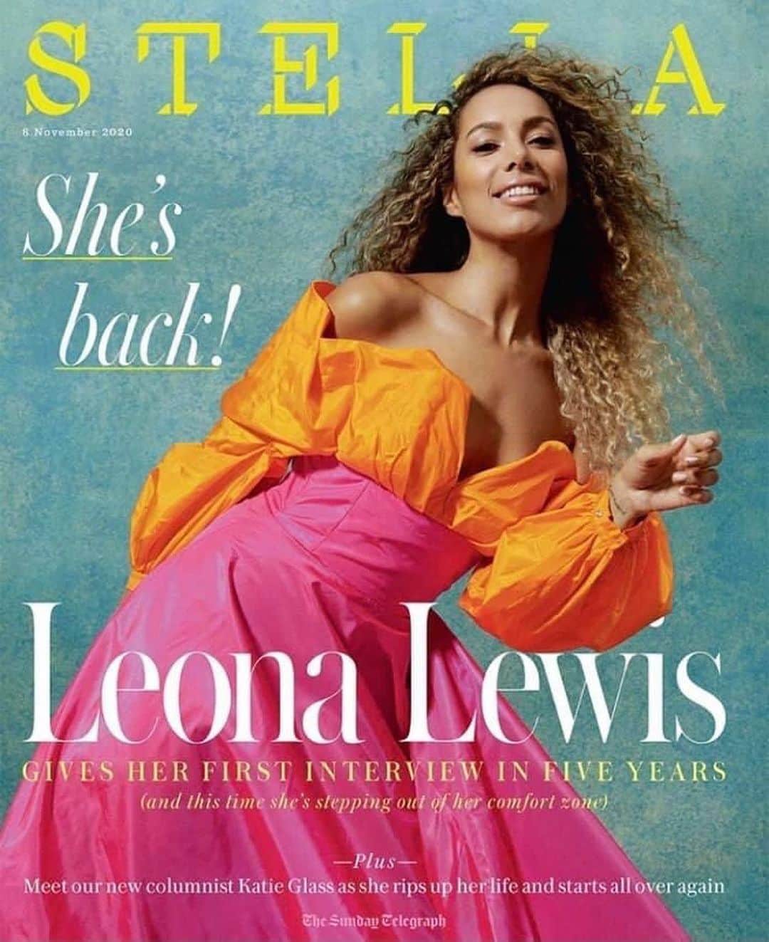 レオナ・ルイスのインスタグラム：「I got to speak on some issues that are very close to my heart in  @telegraphstella thanks for having me 💖🧡💖 & a huge thank you to the lovely team who made the shoot possible.  • • • 📷@rosalineshahnavaz   👗 @sophie_warburton  💁🏽‍♀️ @stefanbertin  💄@janebmakeup  💅 @stephie_nails  Art direction: @krishnasheth」
