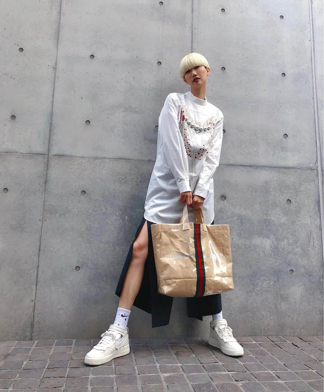 のインスタグラム：「@commedesgarcons day🥳  #commedesgarcons #gucci #nike #junyawatanabe」