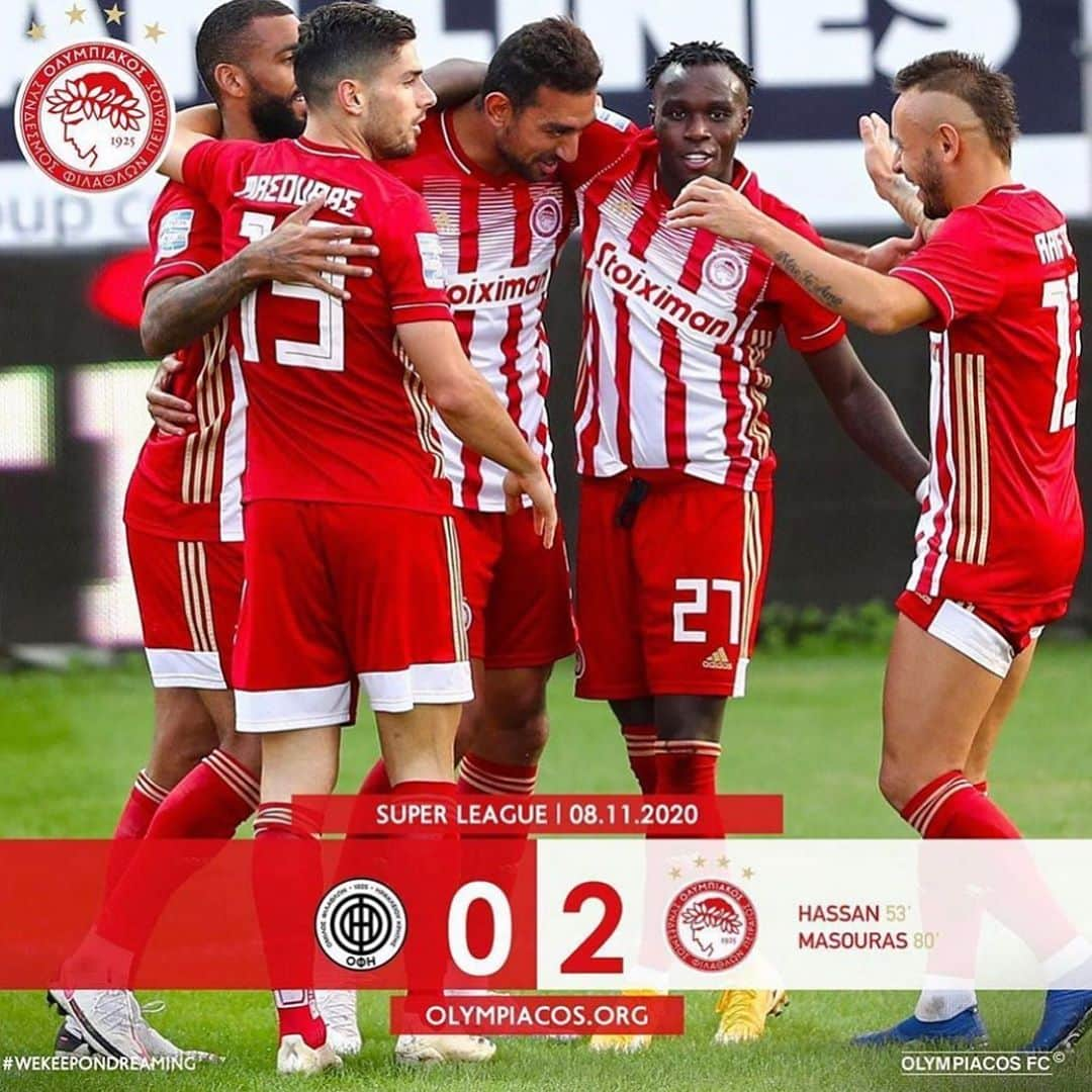 マルシオ・ラファエウ・フェレイラ・デ・ソウザのインスタグラム：「OFI 0 x 2 Olympiacos  🇬🇷🏆➕3 ⚽️⚪️🔴👊🏻 #PameOlympiakara #Juntosatéofinal」