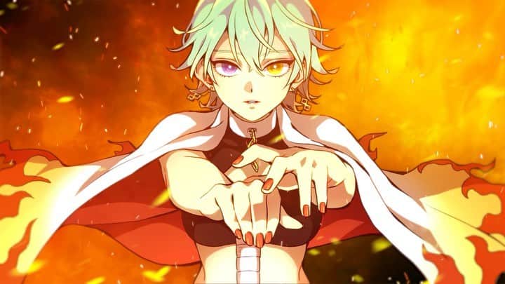 rt8のインスタグラム：「. 全編はYouTubeチャンネルで🔥 ※YouTubeはアコースティックVerです。 . 📷 THE WORKS singer:ROA illustrator:shoko Okada producer:rt8 . 《YouTube》 https://www.youtube.com/c/VirtualRockSingerROA 《Twitter》 https://twitter.com/project_roa  . #best_photogram #bestphotogram_portraits #beautiful #model #fashion #japan_photo_now #portrait_perfection #IGersJP #vtuber #vsinger #歌ってみた #バーチャルモデル #バーチャルユーチューバー #バーチャルyoutuber #鬼滅の刃 シンガー #関西モデル #いらすと #youtuber #モデル #煉獄　#LiSA #炎 #ほむら #鬼滅の刃」