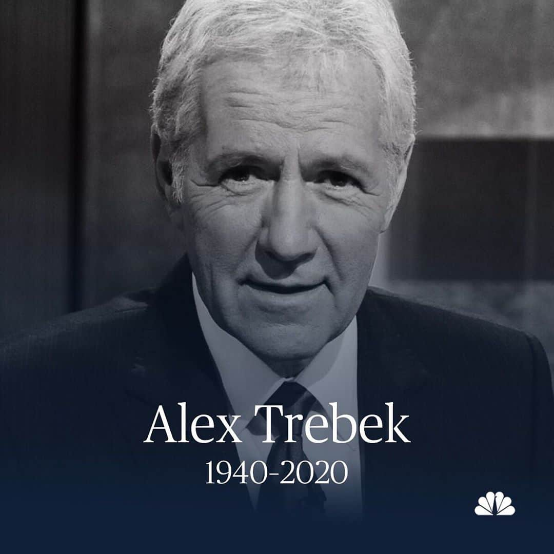 NBC Newsさんのインスタグラム写真 - (NBC NewsInstagram)「BREAKING: Jeopardy! says it "is saddened to share that Alex Trebek passed away peacefully at home early this morning, surrounded by family and friends."  Tap the link in our bio to read more.」11月9日 2時33分 - nbcnews