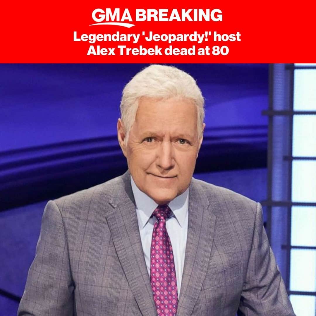 Good Morning Americaさんのインスタグラム写真 - (Good Morning AmericaInstagram)「Alex Trebek, the quick-witted and debonair television host who won over generations of fans at the helm of the popular quiz show "Jeopardy!," has died after a lengthy battle with pancreatic cancer. He was 80. SEE MORE AT LINK IN BIO.」11月9日 2時59分 - goodmorningamerica