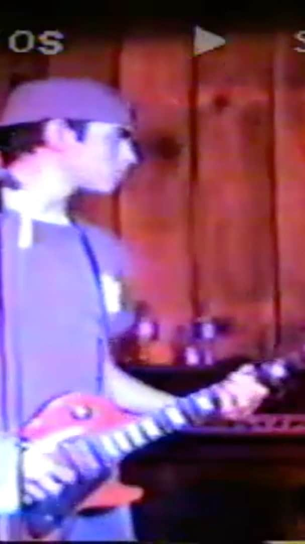 Dark Wavesのインスタグラム：「Did an acoustic cover of one of my favorite @nofx songs Punk Guy. Here it is over some VHS footage I recently found of my high school band Frontline (I’m in the backwards liquor store hat playing the ‘95 les paul studio through a borrowed 5150) plus bonus footage at the end of a friendly little drug deal in my bedroom」