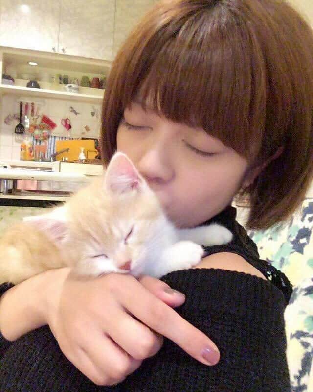 友利愛美さんのインスタグラム写真 - (友利愛美Instagram)「おはようございます☀3年前のきょう😽☺️  #ちび笑ちゃん 😺#cat #ショートカット 👩#me」11月9日 7時55分 - aimitomori