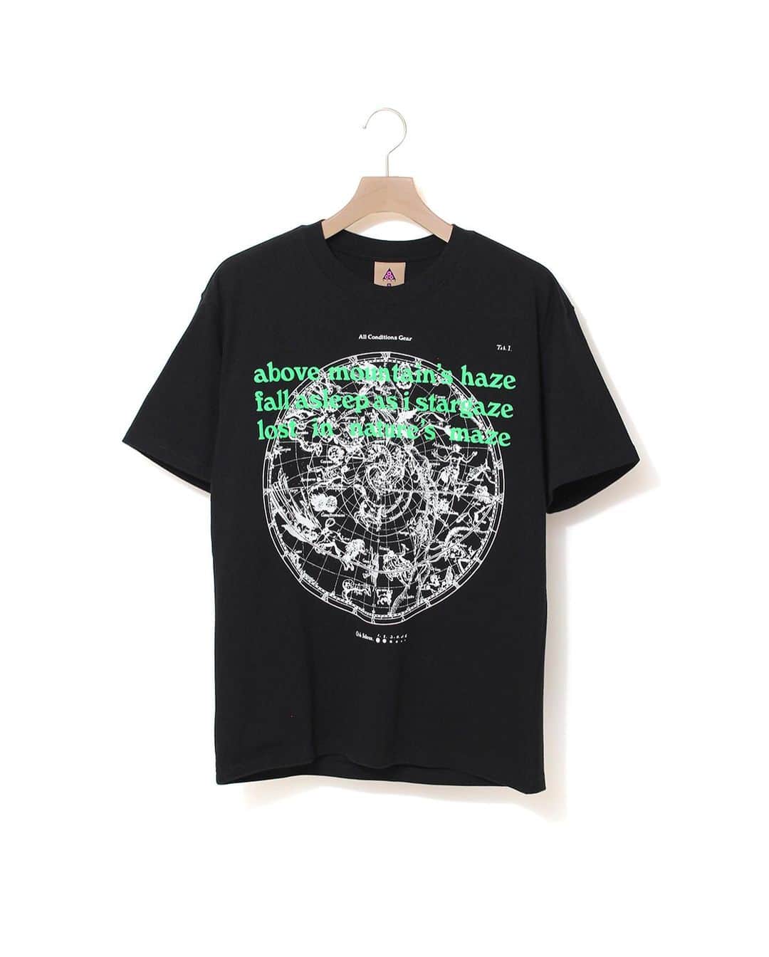 のインスタグラム：「2020 .11 .12 (thu) in store  ■NIKE NRG ACG STARGAZE S/S TEE COLOR : BLACK ,DEEP BURGUNDY SIZE : S - 2XL PRICE : ¥4,000 (+TAX)  #a_and_s #NIKE #ACG #AllConditionsGear #OREGON #SMITHROCK #SMITHROCKSTATEPARK #MOVETOZERO #SUSTAINABLE #SUSTAINABILITY」