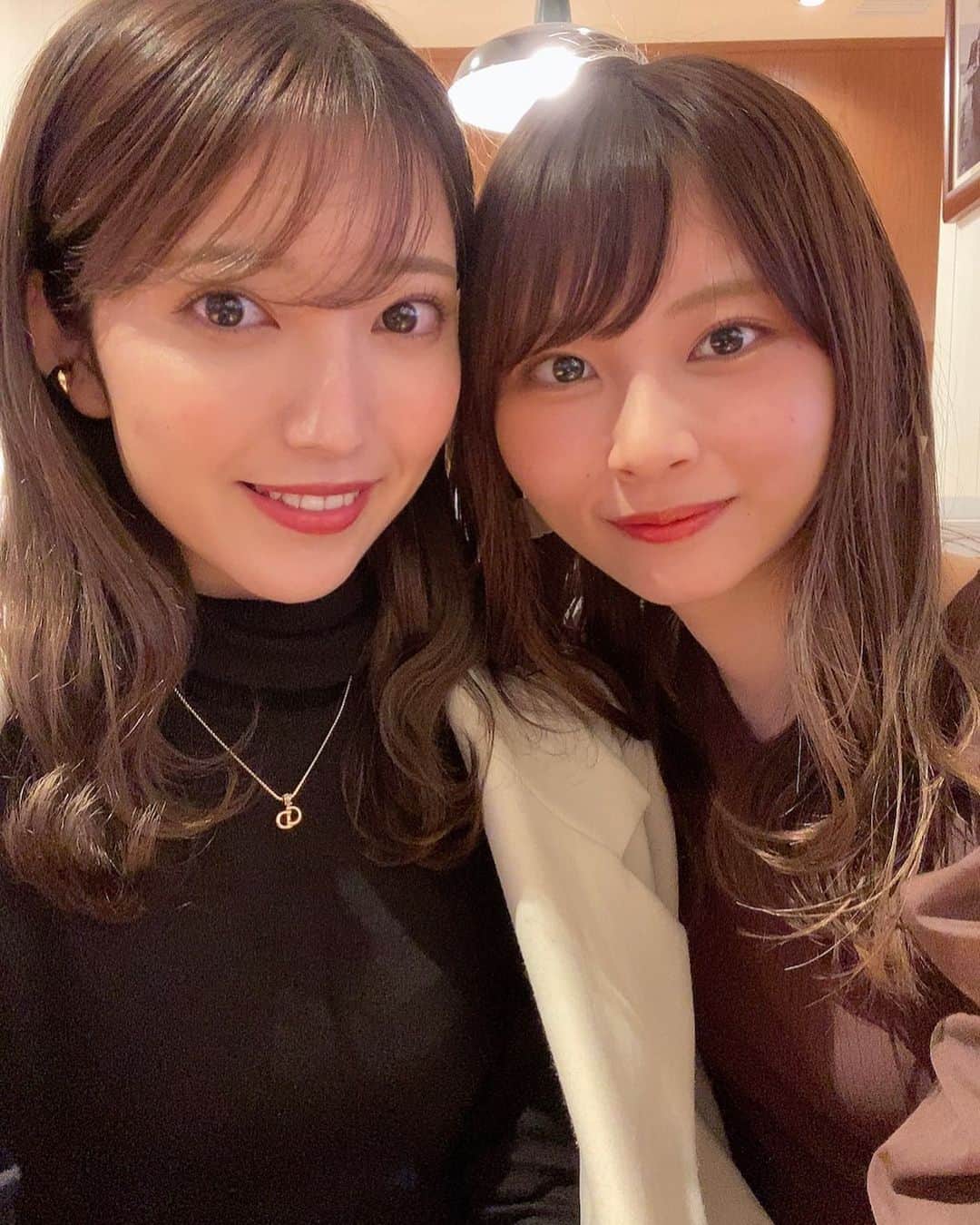 佐藤那菜のインスタグラム：「. 久しぶりにまゆさんに会えて嬉しかった🤭 大好きな先輩♡ .」