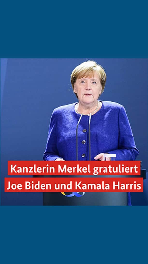 アンゲラ・メルケルのインスタグラム：「Kanzlerin Merkel gratuliert @JoeBiden und @KamalaHarris. Die deutsch-amerikanische Freundschaft hat sich über Jahrzehnte bewährt – daran erinnert auch der 9. November, ein besonderer Tag der deutschen Geschichte.  #Kanzlerin #Merkel #USA #uselection2020 #uswahl2020 #politik #politics」