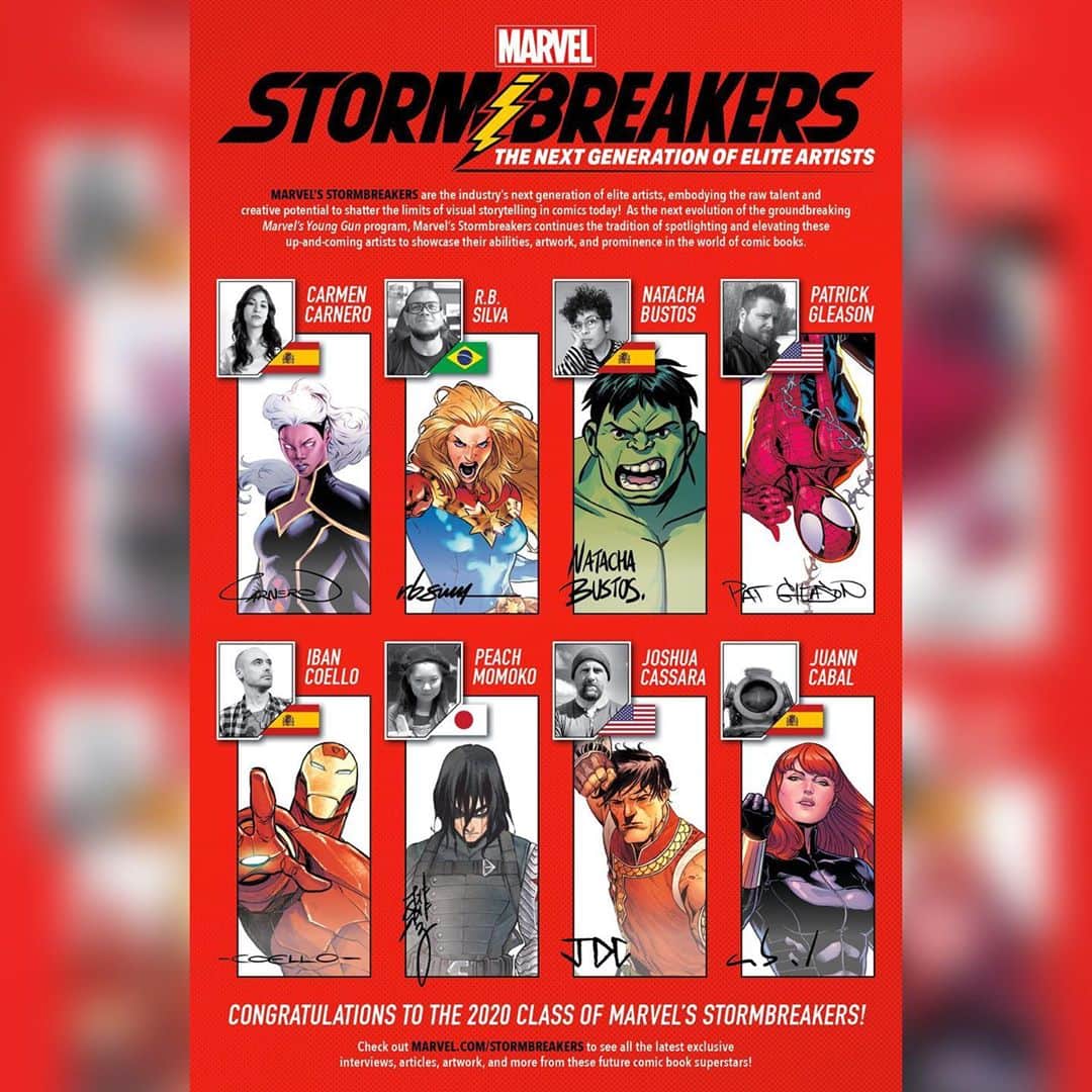 RB Silvaのインスタグラム：「Hey guys! A #Stormbreakers ad inside all @Marvel books this month.   Proud to be part of this team! Long live Stormbreakers!!! ⚡️⚡️⚡️」