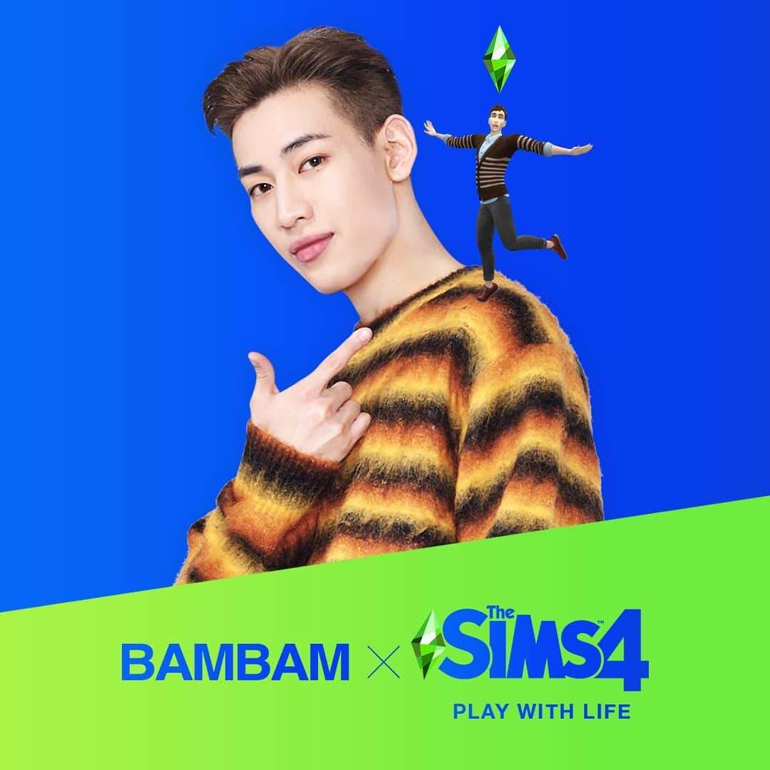 BamBam のインスタグラム：「Finally This is happening This is my Childhood game From Sims1-Sims4 i'm so happy finally we become a family #광고 #BamBamxTheSims4 #TheSims4 #PlayWithLife #เดอะซิมส์4 #EASponsored」