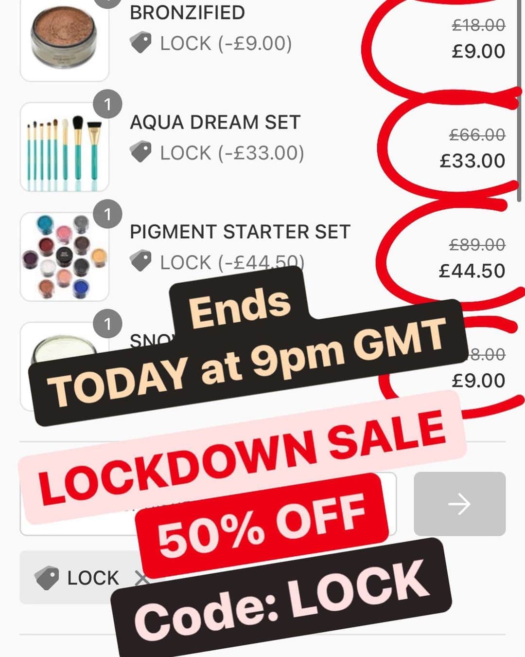 Makeup Addiction Cosmeticsさんのインスタグラム写真 - (Makeup Addiction CosmeticsInstagram)「50% OFF SITEWIDE ends today at 9pm GMT! Use code LOCK before it’s deactivated!!! 😱😱😱 Hurry before you miss it!!! 🔍 #makeupaddictioncosmetics #makeupaddiction」11月9日 21時45分 - makeupaddictioncosmetics