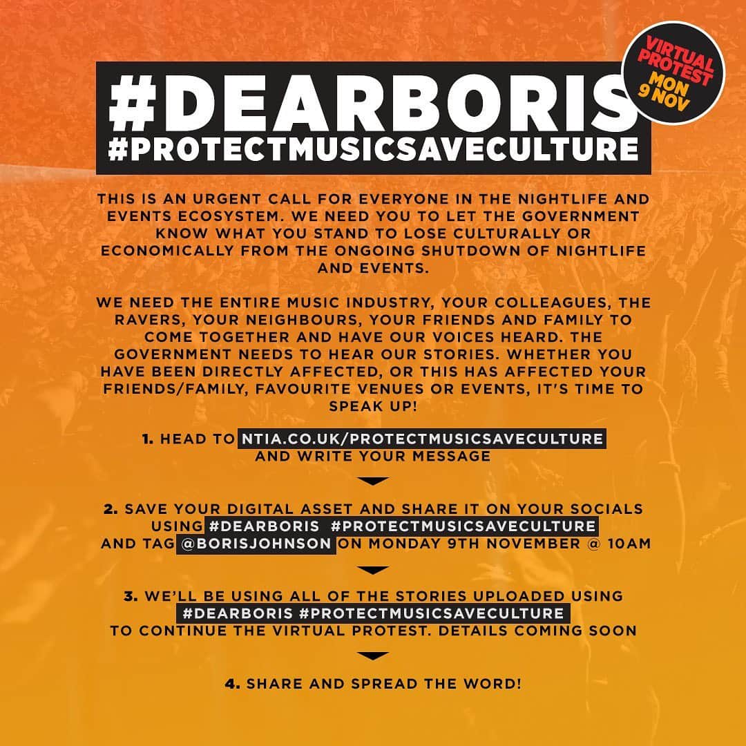 FatboySlimさんのインスタグラム写真 - (FatboySlimInstagram)「#DearBoris #protectmusicsaveculture #letusdance #SaveNightlife  So many in the events and night time industry stand to lose their income and purpose in life, Please join the virtual protest today and tag @borisjohnsonuk. Visit ntia.co.uk for info.」11月9日 21時53分 - officialfatboyslim
