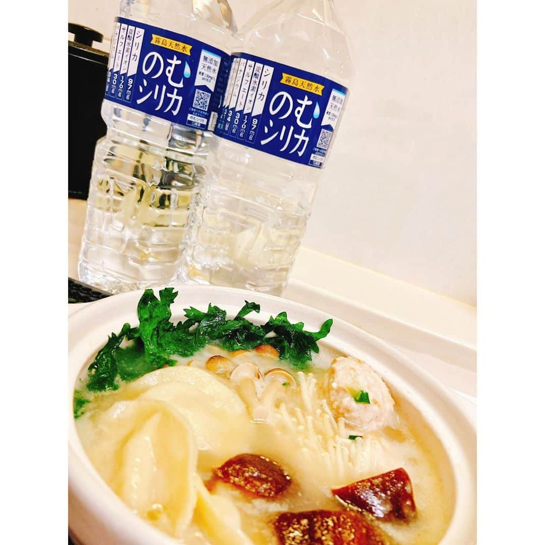 住吉史衣さんのインスタグラム写真 - (住吉史衣Instagram)「. . 手のひらサイズのお鍋🍲をゲット♡これからの時期に最高🥰 普段から使ってる『のむシリカ』が キャンペーンやってるので参加♪ . シリカは食材の旨味が引き出されて美味しくなるの💓 やっぱり旬の食材を使うの美味しいなぁ〜🤤🍁 . . @nomusilica_official  第2回のむシリカレシピコンテスト開催中！ 料理テーマは「秋の食材」コンテストの商品のクオリティが格段にアップしてるみたいなのでぜひ☺️ #シリカ水 #シリカ水 #のむシリカ #supported #のむシリカレシピコンテスト #pr #ナチュラルミネラルウォーター #霧島天然水 #美容 #デトックス #ダイエット#ケイ素 #霧島天然水 #旨味アップ #美味しさ ♡#鶏鍋 #鍋 . . ■コンテストの応募方法 1.公式インスタ「@nomusilica_official」をフォロー 2. のむシリカを使用したこだわり料理を撮影   第2回目のテーマは秋の食材 3.テキストに簡単なレシピを記載 4.料理写真に「@nomusilica_official」の画像タグ、テキストに「#のむシリカレシピ」のタグをつけて投稿で応募完了！ . .」11月9日 22時24分 - fumie_0426