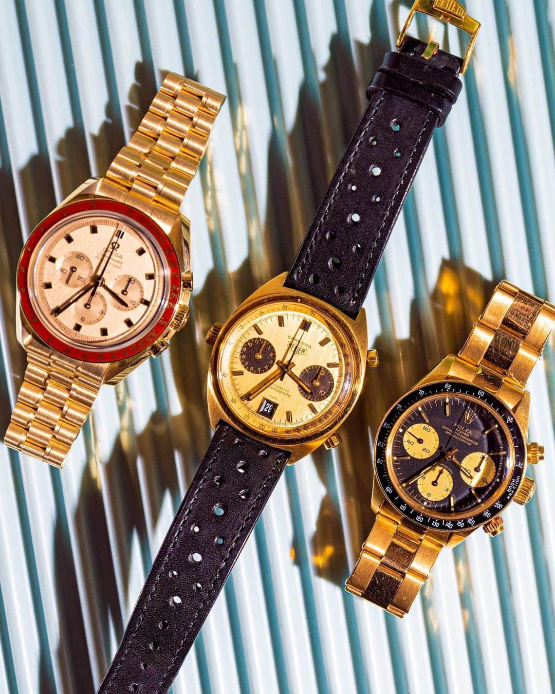 GQさんのインスタグラム写真 - (GQInstagram)「These are three chronographs that really matter: the Rolex Daytona, the Omega Speedmaster, and the Heuer Carrera. At the link in bio, @Hodinkee founder and CEO @BenClymer unpacks how the ultimate tool timepiece became a rarified status symbol. (📷: @evan_angelastro)」11月9日 22時37分 - gq