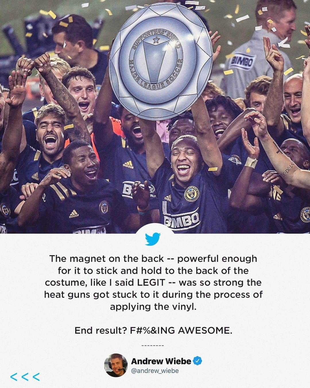 Major League Soccerさんのインスタグラム写真 - (Major League SoccerInstagram)「How Captain America played a role in @philaunion's Supporters' Shield celebration. 🎉  Check out our link in bio to hear an interview with the shield's owner on the latest episode of Extratime!」11月10日 9時30分 - mls