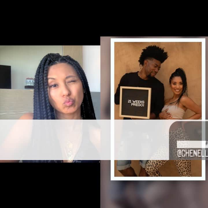シェネルのインスタグラム：「When the whole world found out !! here’s to Halfway and more! Lol a recap on what it was like during my 20 and 21 week pregnancy!!   LINK IN BIO! 💜   #babymoving #preggers #babyinmybelly #pregolife」