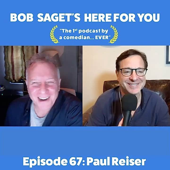 ボブ・サゲットのインスタグラム：「Great time catching up with my friend @paulreiserofficial on TODAY’S NEW PODCAST titled: “Paul Reiser Calls Bob From His Basement to Talk About Comedy and Making Movies.”  SUBSCRIBE & LISTEN at:  apple.co/bobsaget   @ApplePodcasts @itunes @AppleMusic @Studio71US @studio71uk @studio71fr @studio71it #comedypodcast」