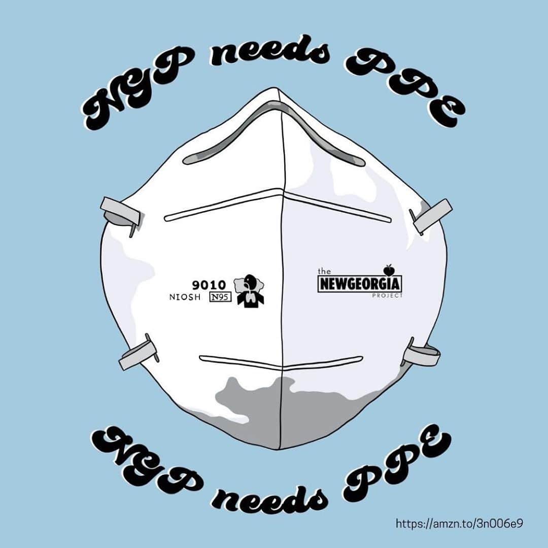ミッキー・サムナーのインスタグラム：「From @newgeorgiaproject : Not in Georgia, and want to help? NGP needs PPE! You can arm our volunteers with the personal protective equipment they need!  Wishlist in my bio !  #flipthesenate  @jonossoff @raphaelwarnock」