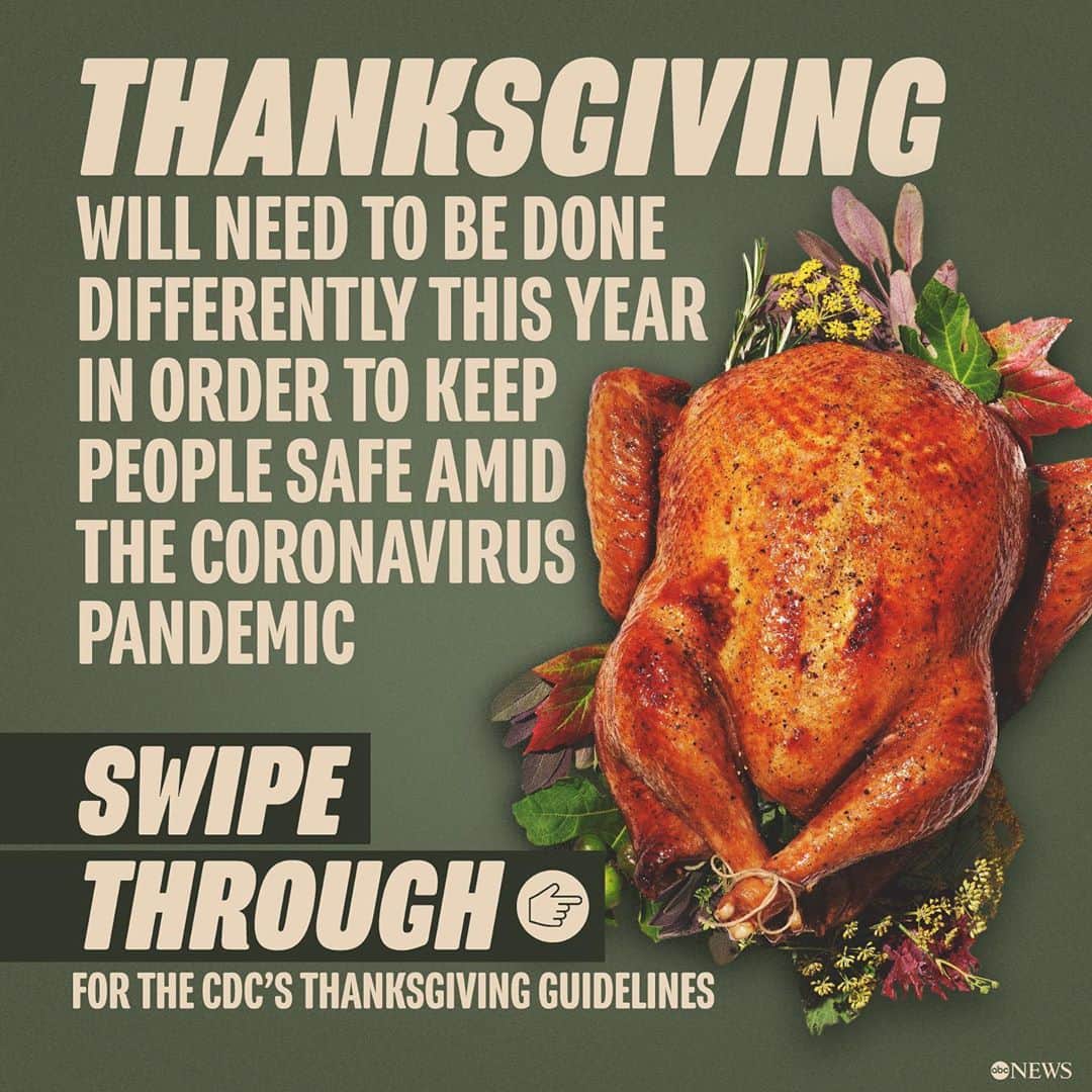 Good Morning Americaさんのインスタグラム写真 - (Good Morning AmericaInstagram)「Thanksgiving will need to be done differently this year in order to keep people safe due to COVID-19. Swipe through for the CDC’s guidelines on #Thanksgiving gatherings this year. SEE LINK IN BIO FOR MORE. #thanksgivingdinner #thanksgiving2020」11月10日 3時05分 - goodmorningamerica