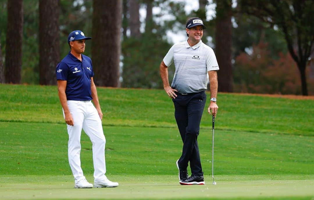 バッバ・ワトソンのインスタグラム：「The closest I get to playing a practice round with @rickiefowler is a quick hello on the 3rd hole 😏 #Augusta #Masters #Masters2020 #HiRickie #ByeRickie」