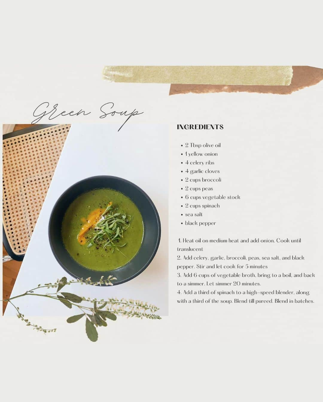 Camden Scottさんのインスタグラム写真 - (Camden ScottInstagram)「I didn’t realize so many of you cared so much about soup but apparently you do. Here’s the recipe for the green soup from my story yesterday. You can thank me later.」11月10日 5時36分 - cammiescott