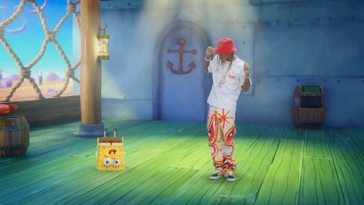 タイガのインスタグラム：「Krabby Step video tomorrow 🧽🔥 @spongebob」