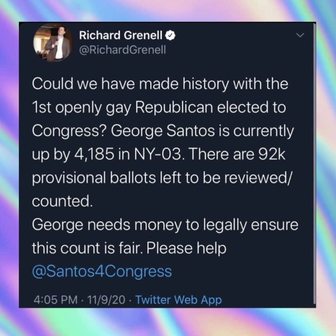 サミーア・アームストロングのインスタグラム：「How many other Congress men and women had fraudulent activity around their ballots? @santos4_congress  @richardgrenell」
