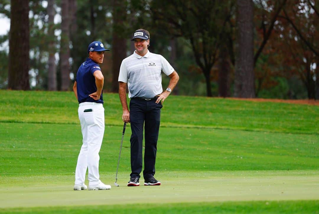 のインスタグラム：「➡️ Now Rickie says more like 50K #PlayingHardToGet ⬅️ Hey y’all! @rickiefowler said he’ll play a practice round with me tomorrow if I get 10k likes... help a brother out! 🙏🏻🤣 #MastersWeek #HesSoCool」