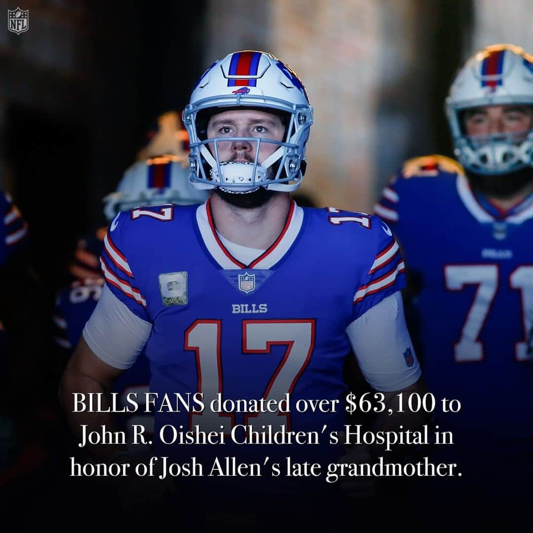NFLさんのインスタグラム写真 - (NFLInstagram)「In memory of his late grandmother, Bills fans are donating to a children's hospital close to @joshallenqb's heart. ❤️」11月10日 7時10分 - nfl