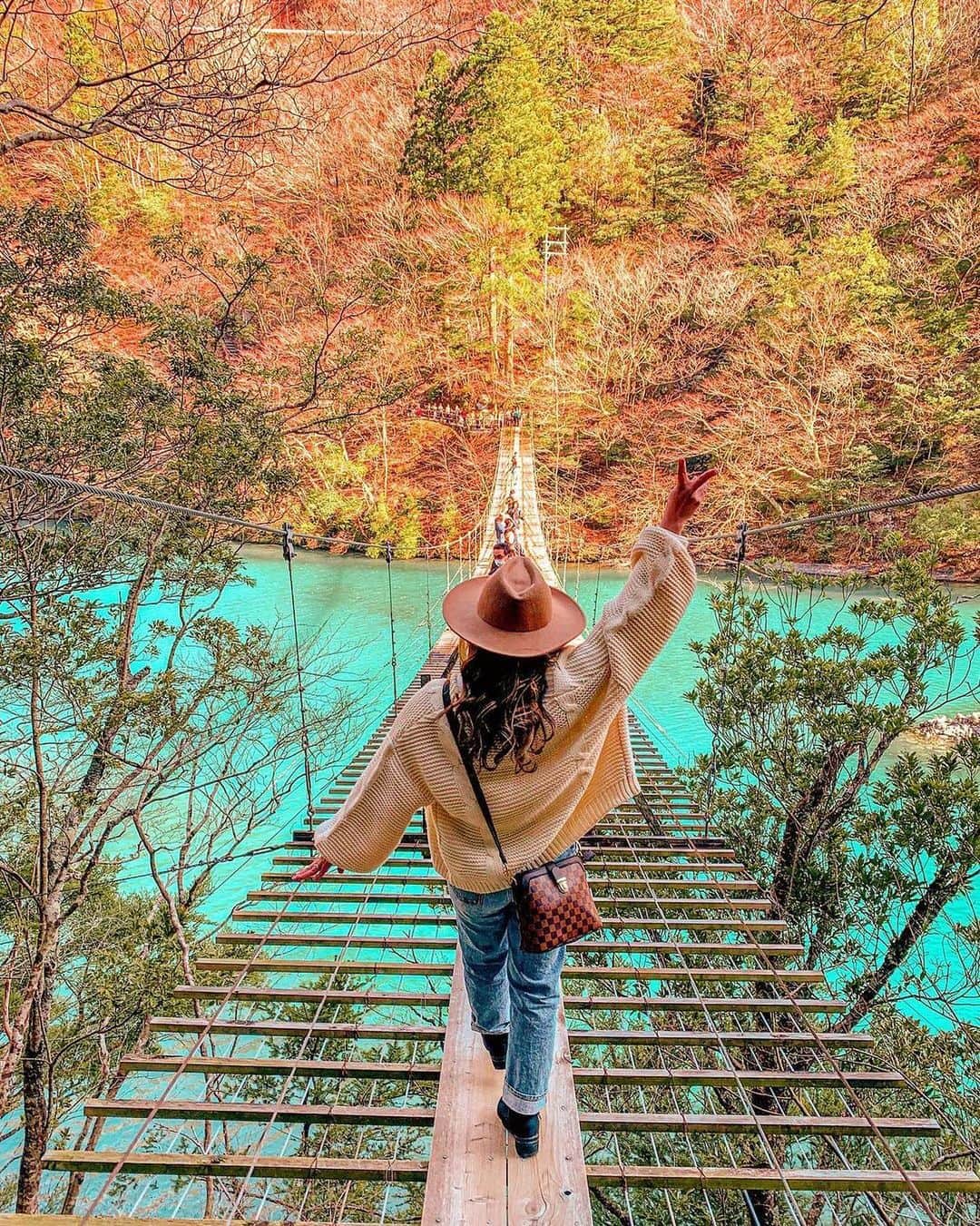 タビジョのインスタグラム：「タビジョのみなさんこんばんは🤗 今週11月15日(土)11:45からはタビジョ初のインスタライブ開催💁🏻‍♀️ @sashaloha_ さん @outriggerjapan さんをゲストにお迎えしハワイについてお話しします🌺 視聴して頂いた方から嬉しいプレゼントも😳⁉️ お楽しみに🌴🐬  本日も@tabi_jyoではいつか行きたい国内・海外スポットをご紹介💁🏻‍♀️💕 ＊＊＊＊ 📸 @kanayan0303 🚩静岡県「寸又峡 夢の吊り橋」 ＊＊＊＊＊＊ 🔻こんなお写真募集中🔻 ・私の地元にこんな素敵なスポットがあるよ📷 落ち着いたら是非遊びに来て欲しい🥺💕 ・以前訪れた私のおすすめスポット、タビジョのみんなにシェアしたい😊 など #タビジョ #tabijyomap_japan をタグ付けして投稿してね😉」