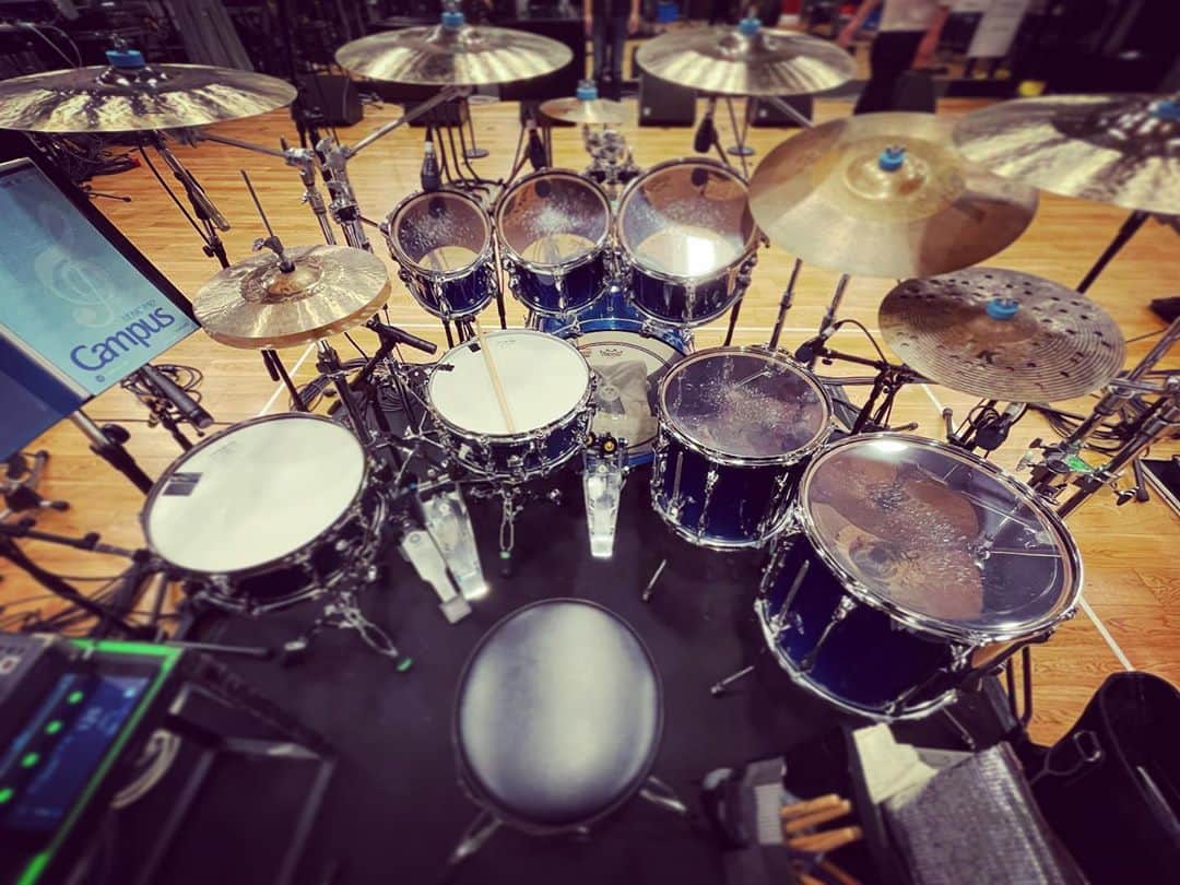 坂東慧のインスタグラム：「リハー！ #yamahadrums #zildjiancymbals #zildjiansticks #aspr #westone #cympad #rehearsal」