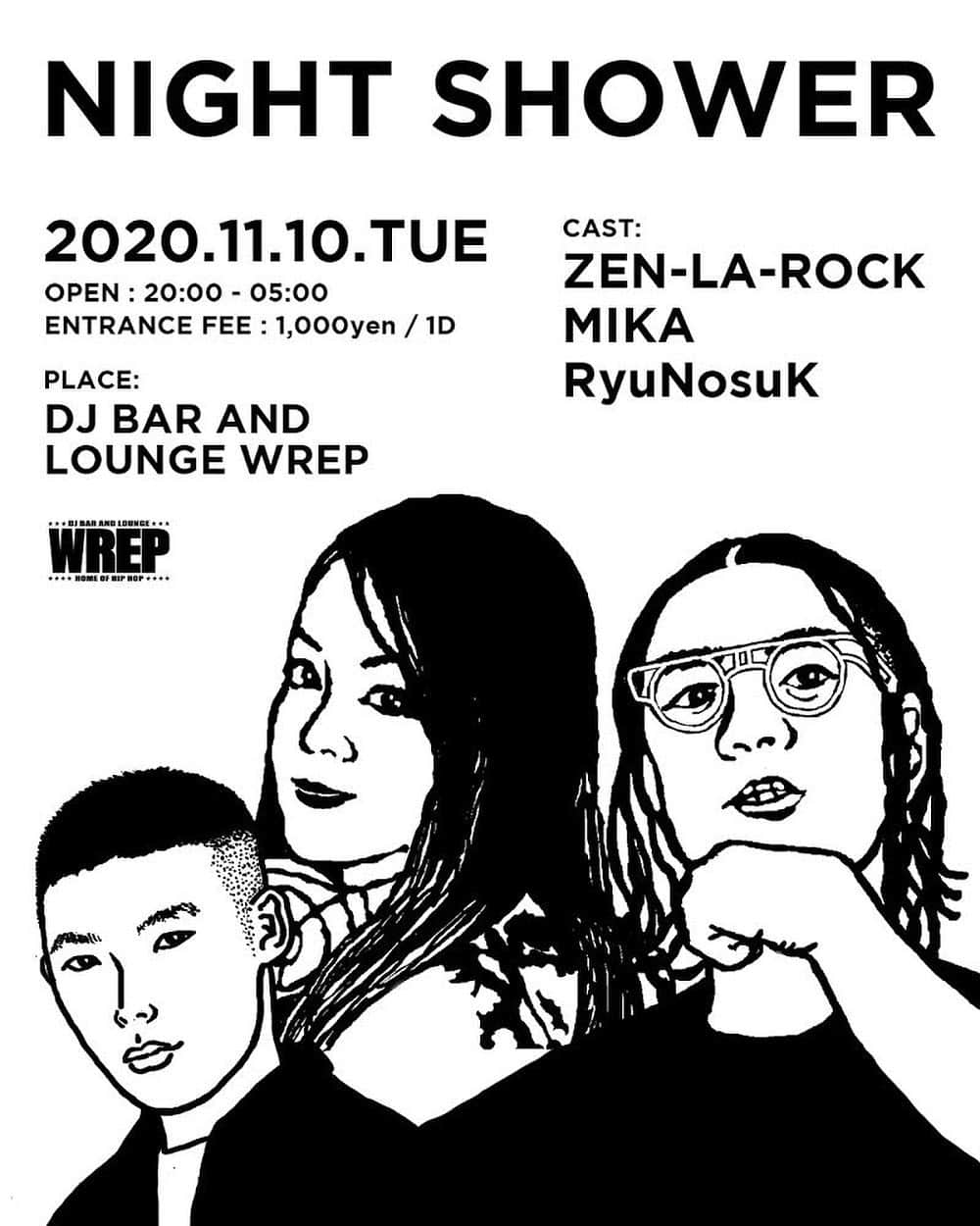 ZEN-LA-ROCKのインスタグラム：「🌃今宵🌃 隔週の楽しみ『NIGHT SHOWER』にMika氏初登場です💁🏻‍♀️ お立ち寄りより是&非ですっ👀」