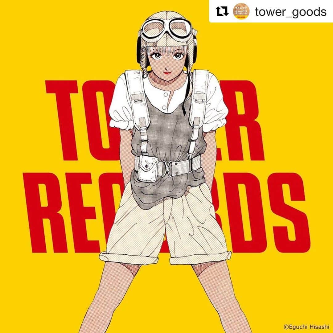 江口寿史のインスタグラム：「タワーレコード80'sキャンペーンは今月11月27日から始まります。グッズのオンライン予約は現在受付中です。  #Repost @tower_goods with @get_repost ・・・ 🌟本日解禁🌟﻿ 漫画家/イラストレーターの江口寿史氏とタワーレコードのコラボグッズ発売🎉﻿ ﻿ 江口氏のイラストを使用したタワレコオリジナルグッズ全9アイテムをラインナップ🙆‍♀️﻿ ﻿ 本日よりご予約開始！﻿ 詳しくはプロフィール欄URLをタップ👆﻿ 「江口寿史 タワレコ」で検索🔎﻿ ﻿ #タワレコ #タワーレコード #towerrecords #nomusicnolife #江口寿史」