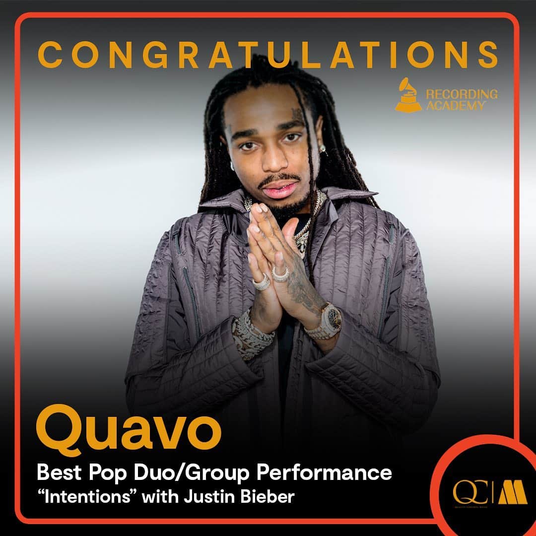 Migosさんのインスタグラム写真 - (MigosInstagram)「Congratulations @quavohuncho on your nomination for “Intentions” with @justinbieber as Best Pop Duo/ Group Performance」11月25日 4時02分 - migos